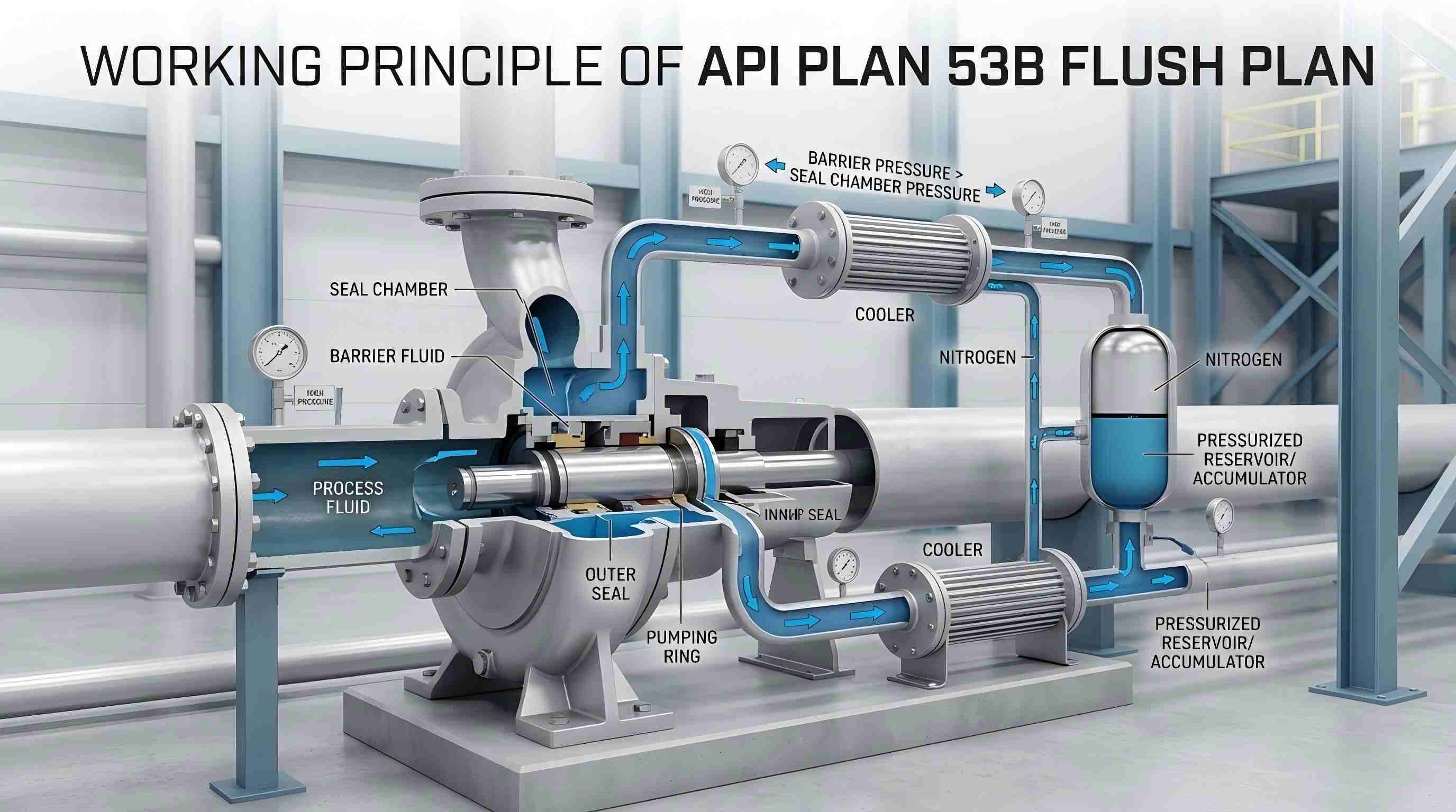 Principe de fonctionnement du plan de rinçage API PLAN 53B