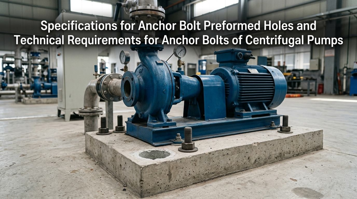 Spécifications des trous préformés pour boulons d'ancrage et exigences techniques pour les boulons d'ancrage des pompes centrifuges