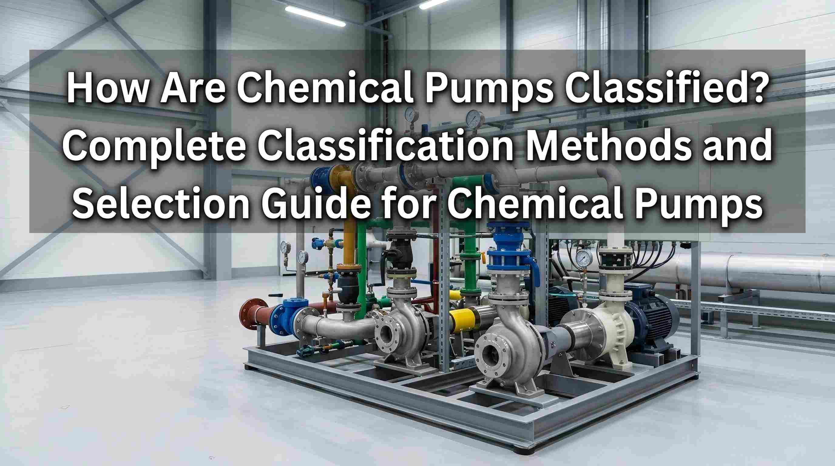 Comment les pompes chimiques sont-elles classées ? Méthodes de classification complètes et guide de sélection pour les pompes chimiques