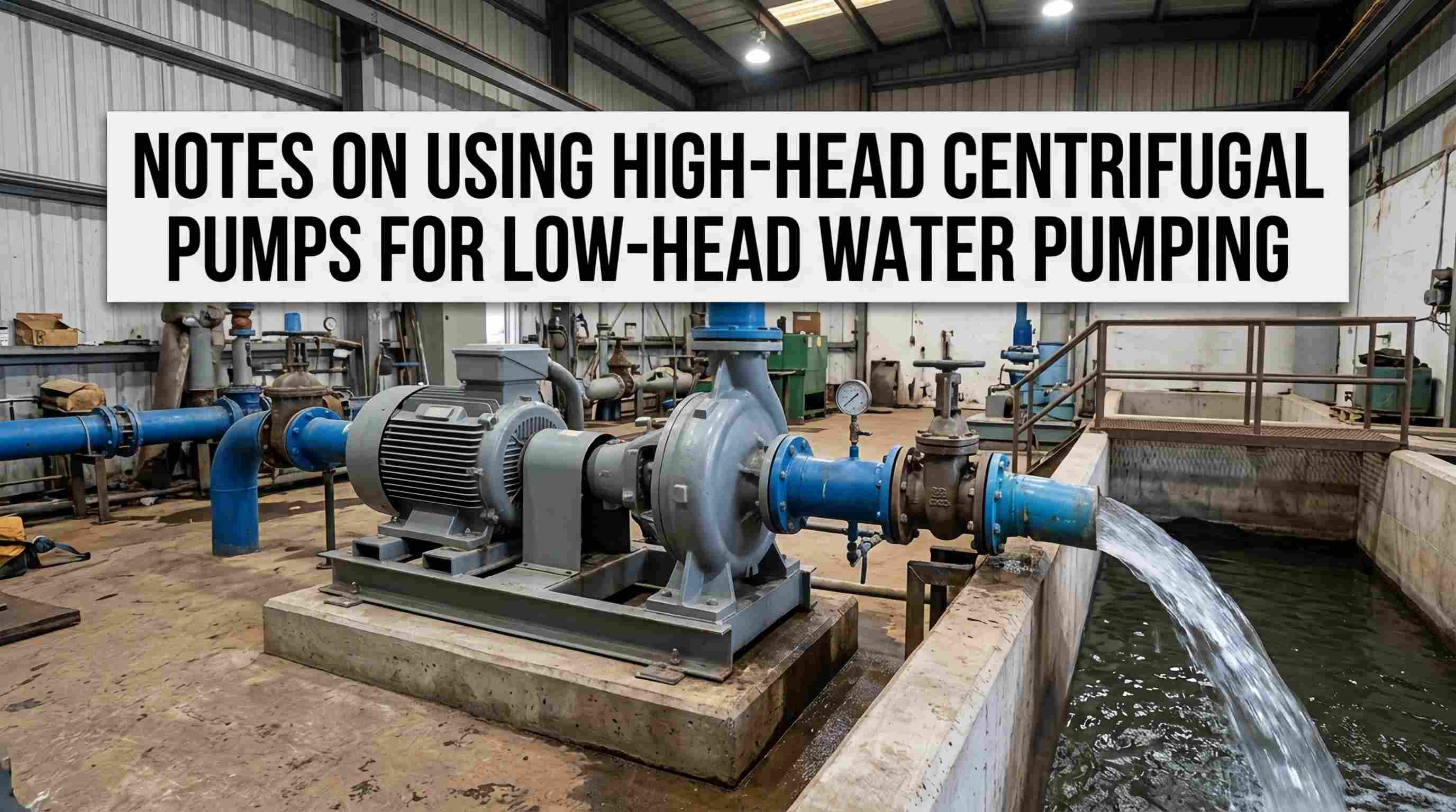 Remarques sur l'utilisation de pompes centrifuges à haute pression pour le pompage d'eau à faible pression