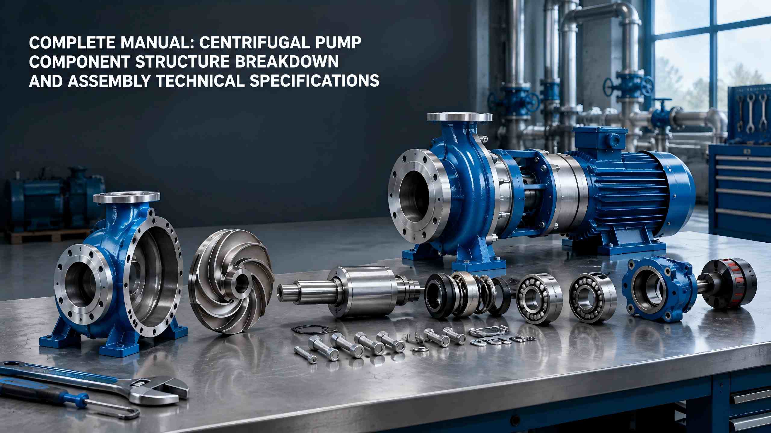 Répartition et assemblage de la structure des composants de la pompe centrifuge Spécifications techniques